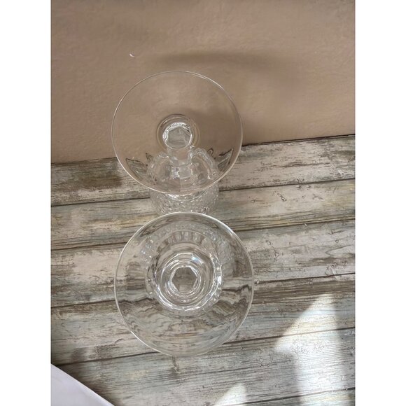 Set of 2 Waterford Crystal ALANA 7" Large Wine Glasses Gothic Mark Vintage - Picture 8 of 11
